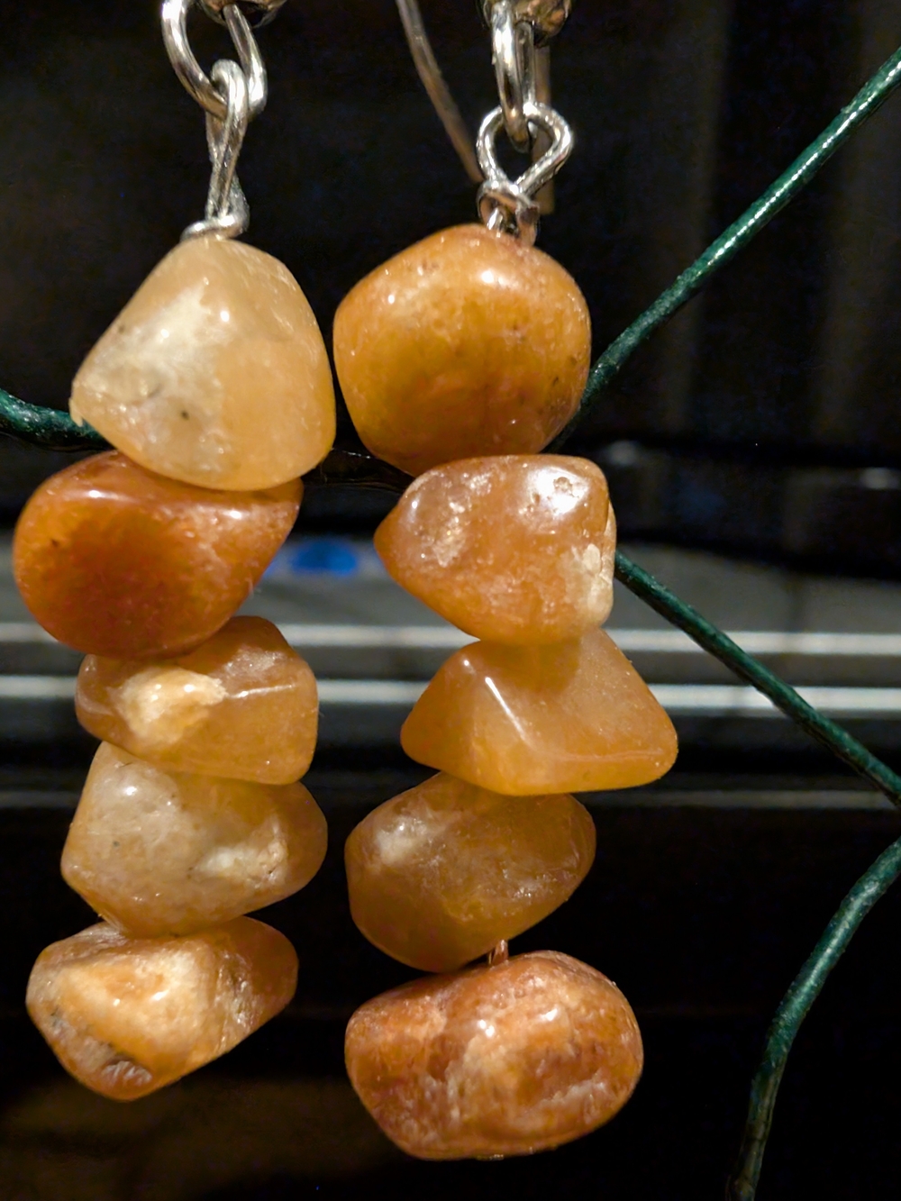 Handmade Artisan Orange Agate Drop Earrings - Women Jewelry